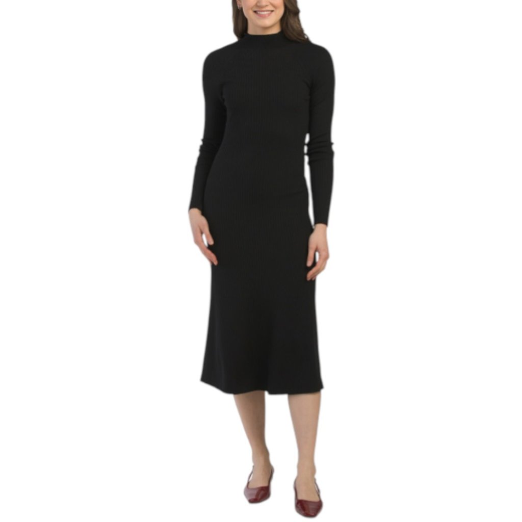 Theory Merino Wool Blend Long Sleeve Empire Flare Dress